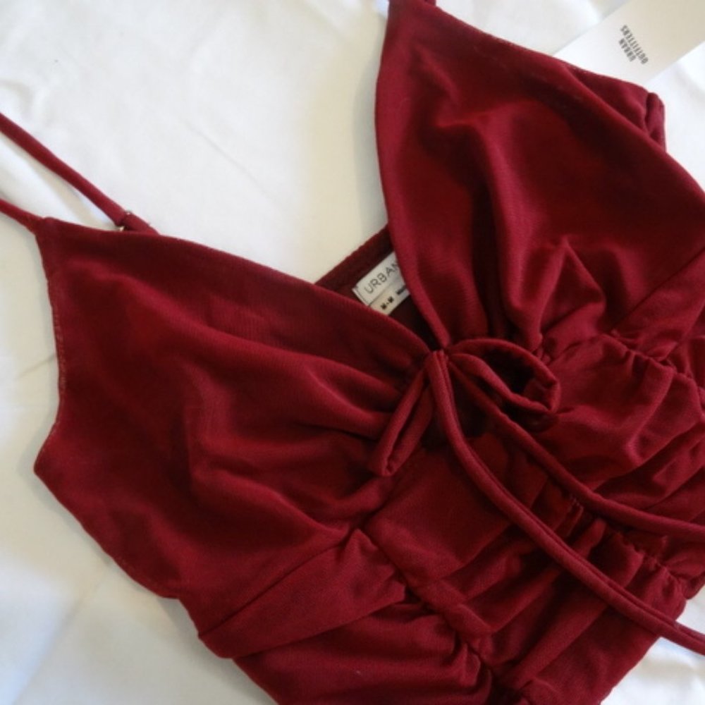 Burgundy Urban Outfitters Crop Top - Picture 4 of 5